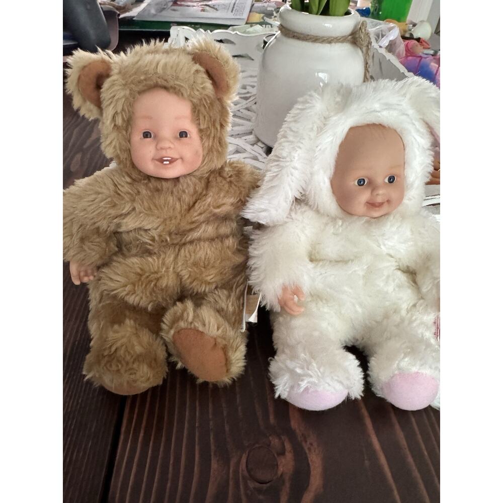 Anne Geddes Vintage Baby Bear and Bunny 8 Inch Plush 1997-2001